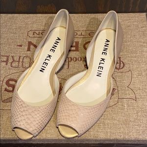 Anne Klein snakeskin print leather flats AKFanneta